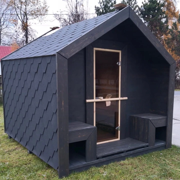 Sauna ogrodowa STODOŁA – świerk syberyjski, piec Harvia