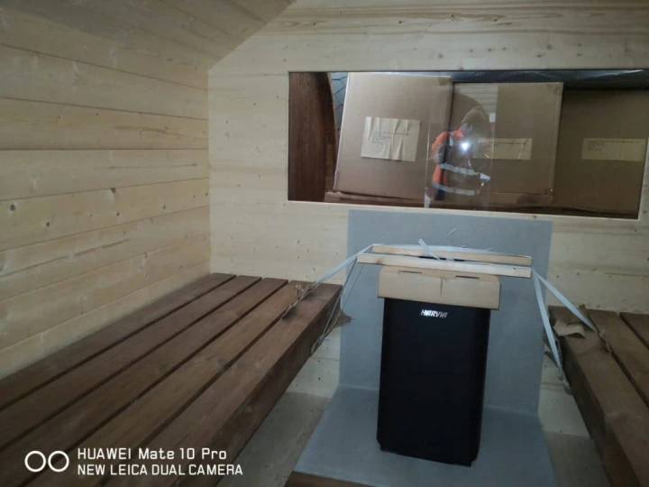 Sauna ogrodowa STODOŁA – świerk syberyjski, piec Harvia
