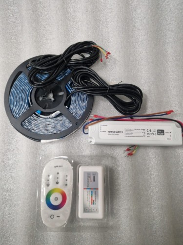 Wodoodporny zestaw taśmy LED RGB 5m do sauny + sterownik + zasilacz