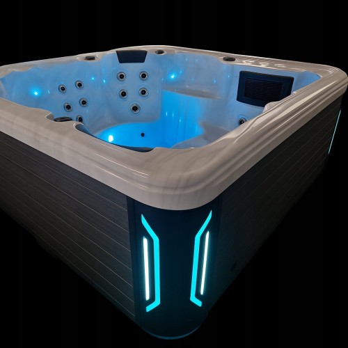 Wanna ogrodowe SPA Balboa 220x220 cm Akryl. Kompletne pokrywa schody