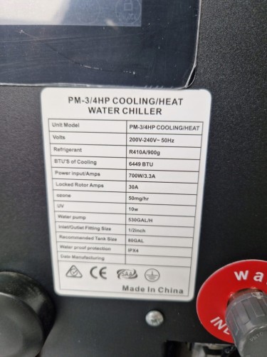 Chłodziarka / Podgrzewacz Wody do Jacuzi Morsowania 3/4 HP
